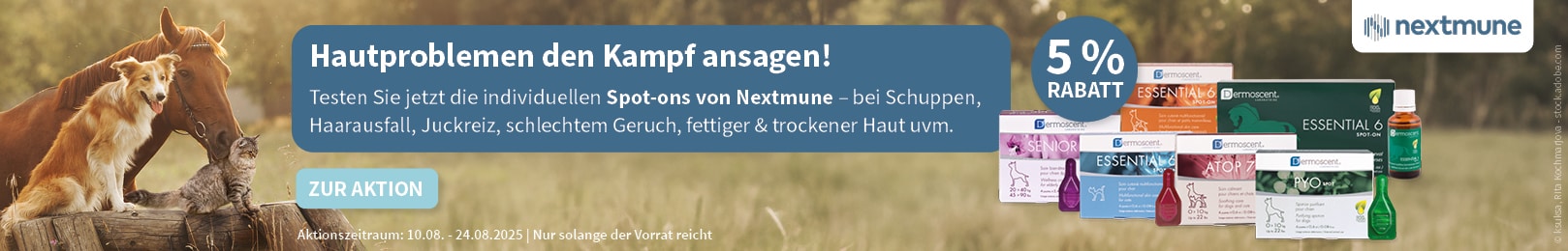 Jetzt 5% auf alle Nextmune Spot-ons sichern!